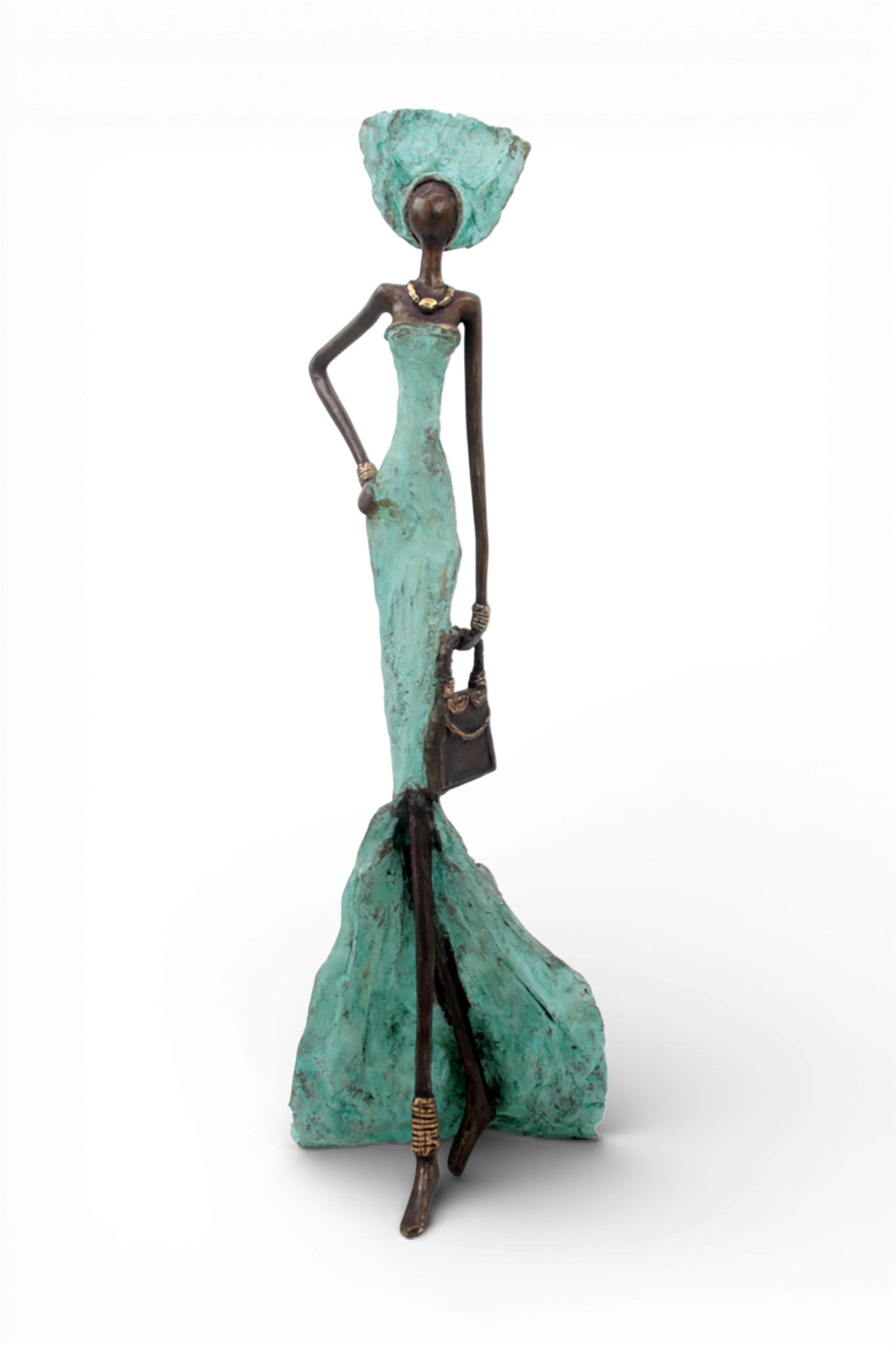 Bronze sans socle 55 cm turquoise n°1 