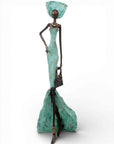 Bronze sans socle 55 cm turquoise n°1 