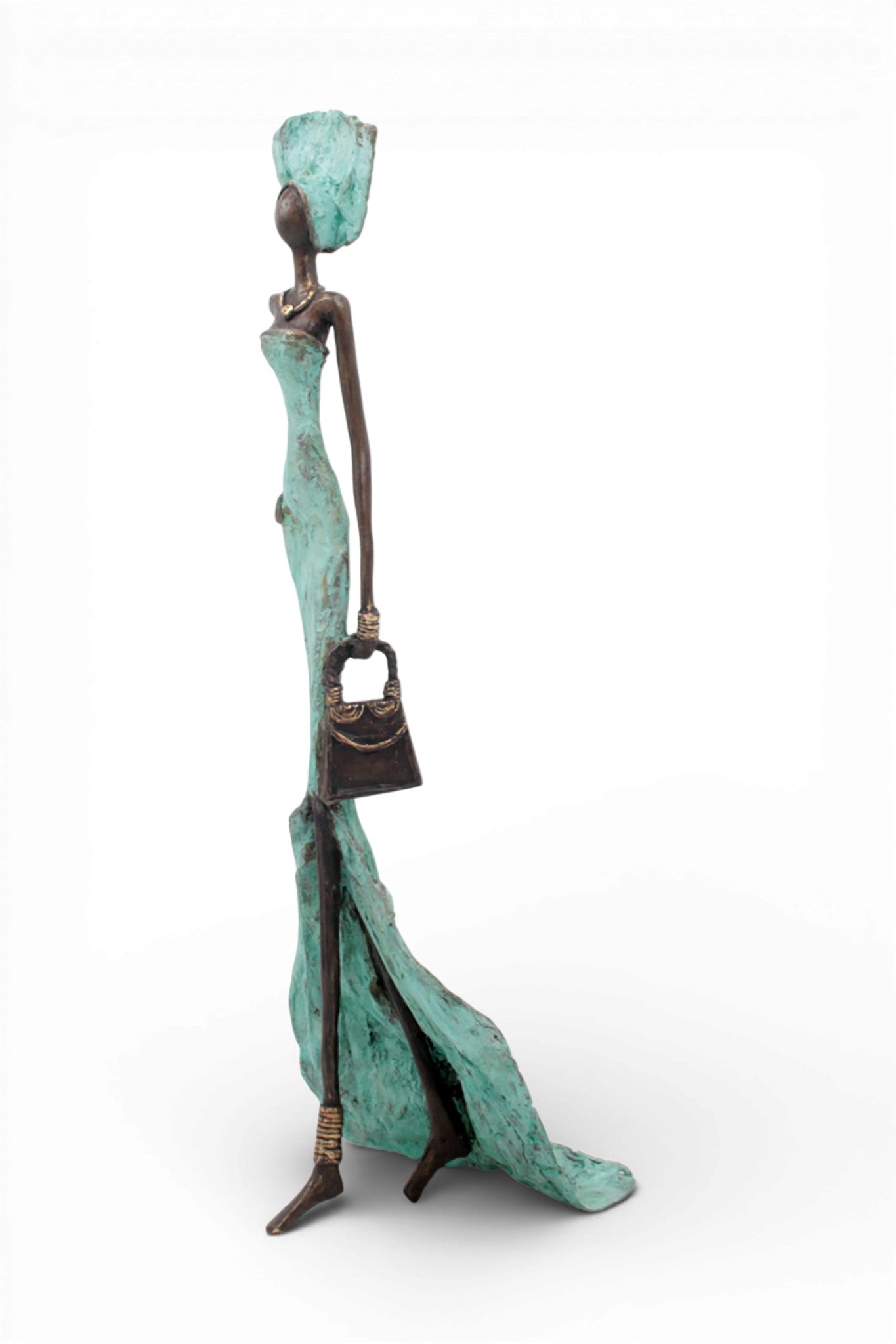Bronze sans socle 55 cm turquoise n°1 