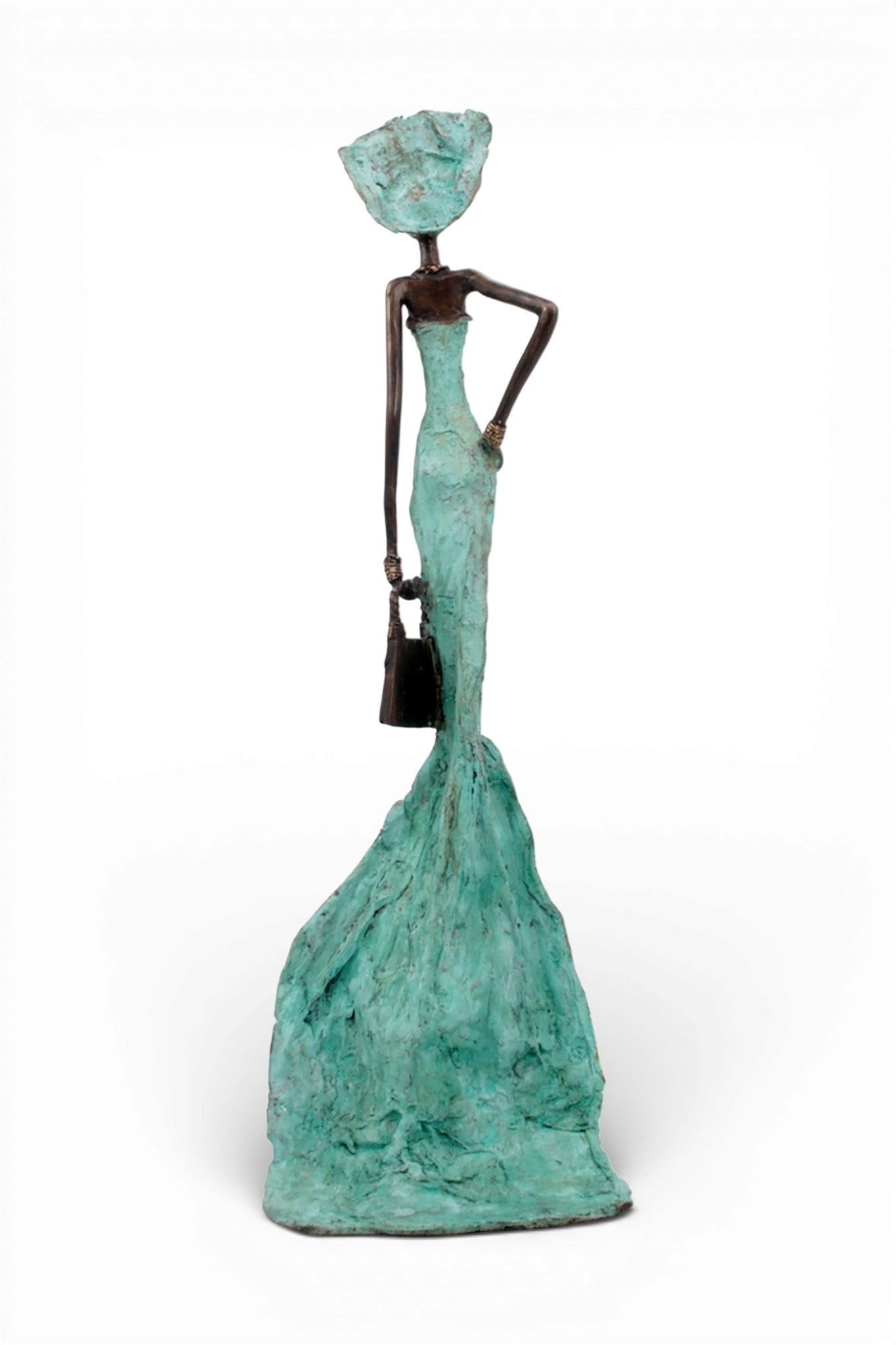 Bronze sans socle 55 cm turquoise n°1 