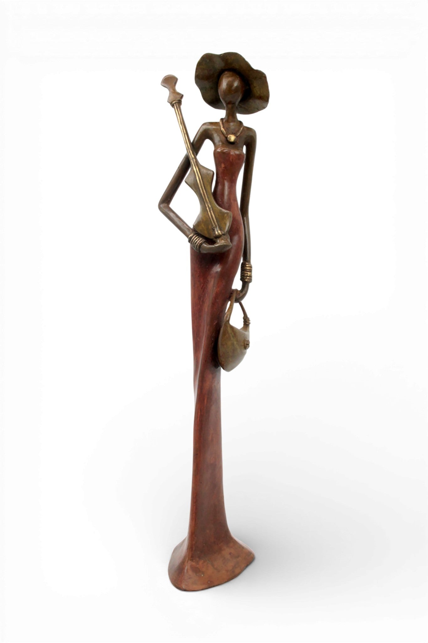 Bronze Issouf 55 cm marron / rouge n°2 