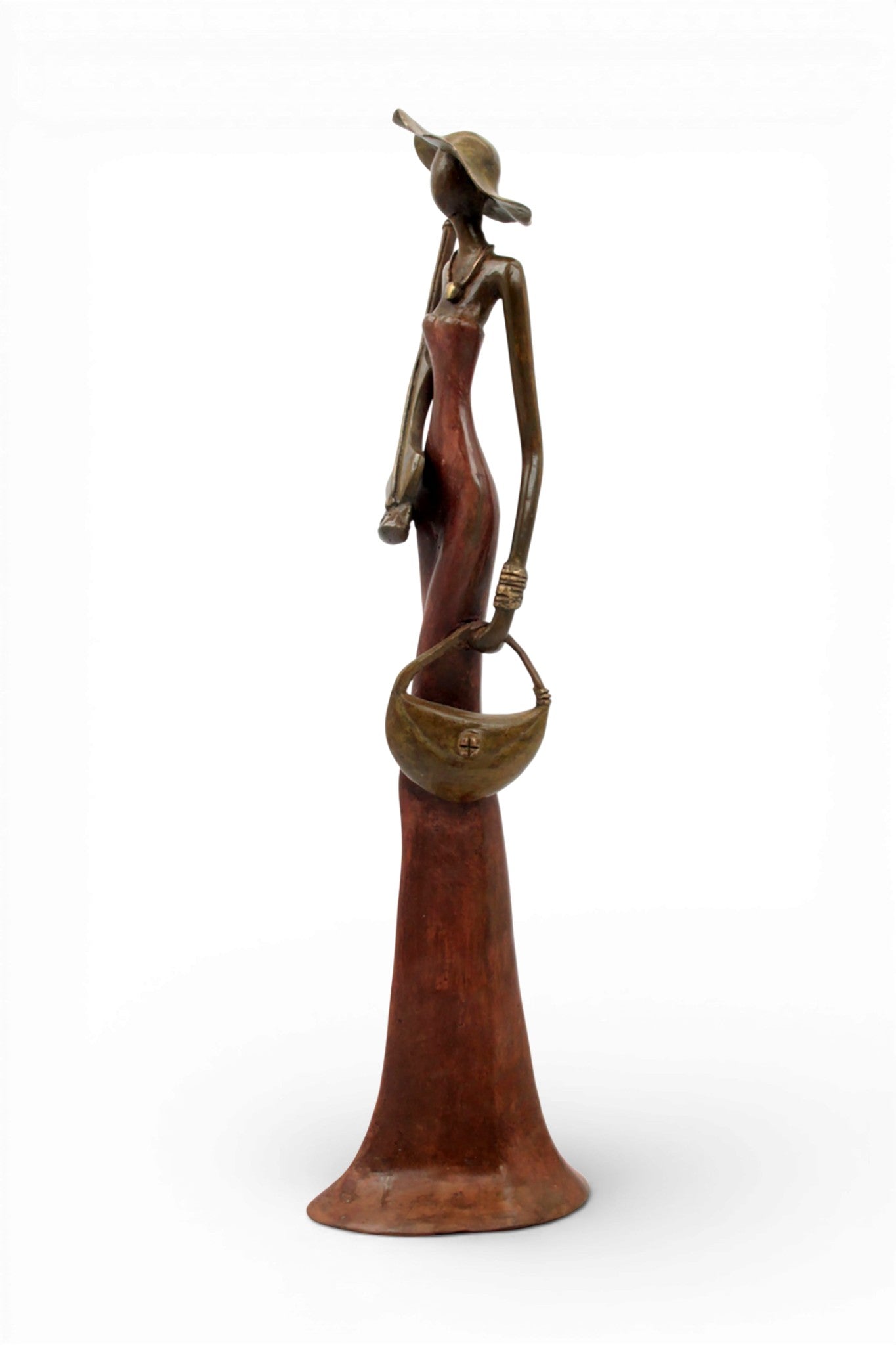 Bronze Issouf 55 cm marron / rouge n°2 