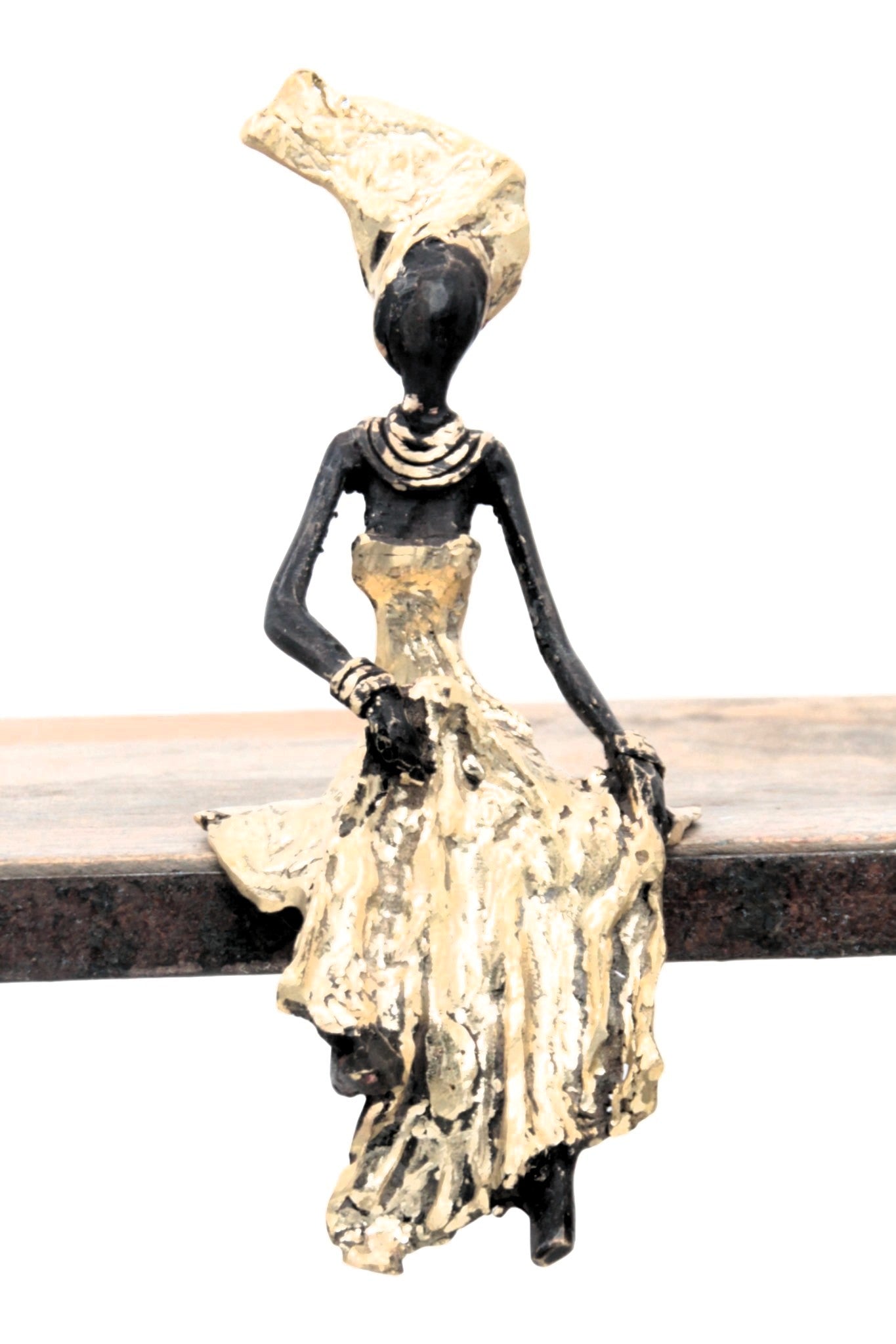 Bronze assis 15 cm doré n°11 