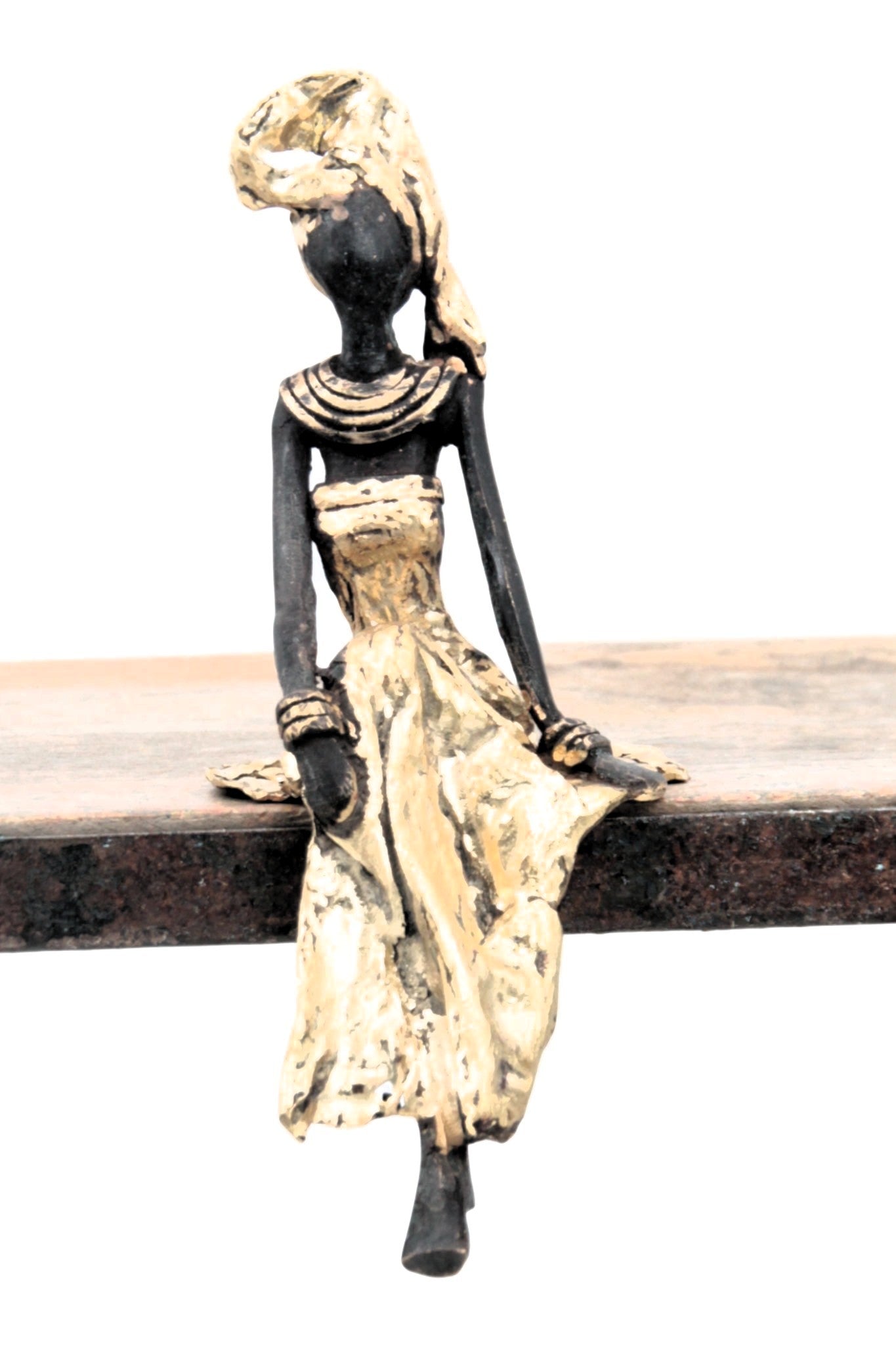 Bronze assis 15 cm doré n°13 
