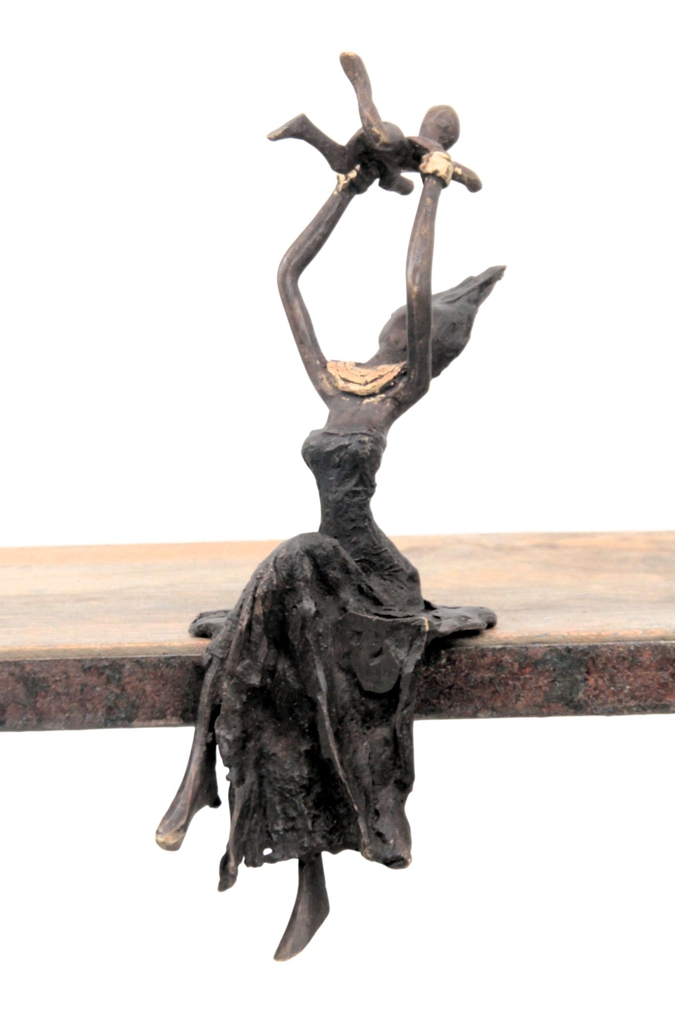 Bronze assis 15 cm noir n°2 