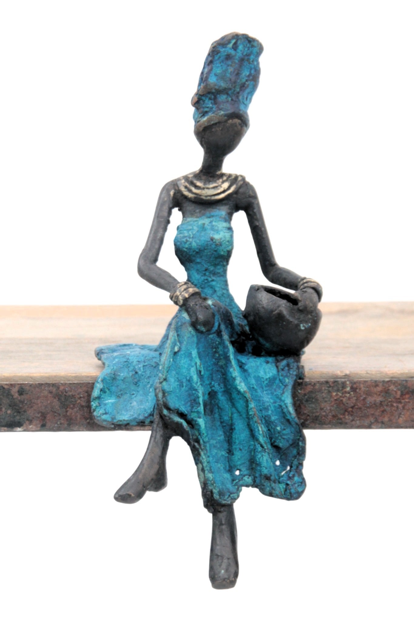 Bronze assis 15 cm bleu n°13 