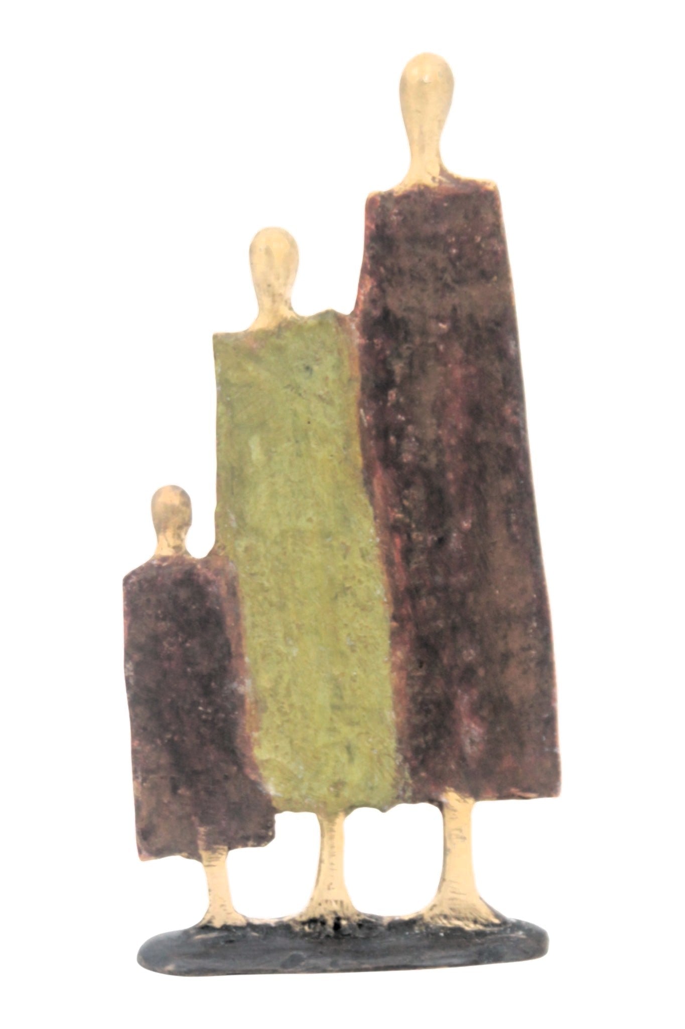Famille 3 personnages marron & vert n°2 