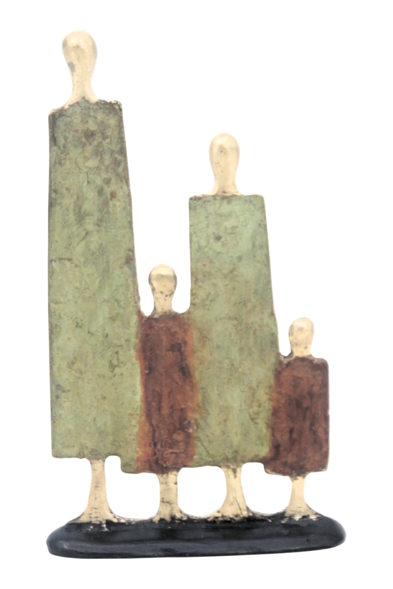 Famille 4 personnages marron et vert n°1 