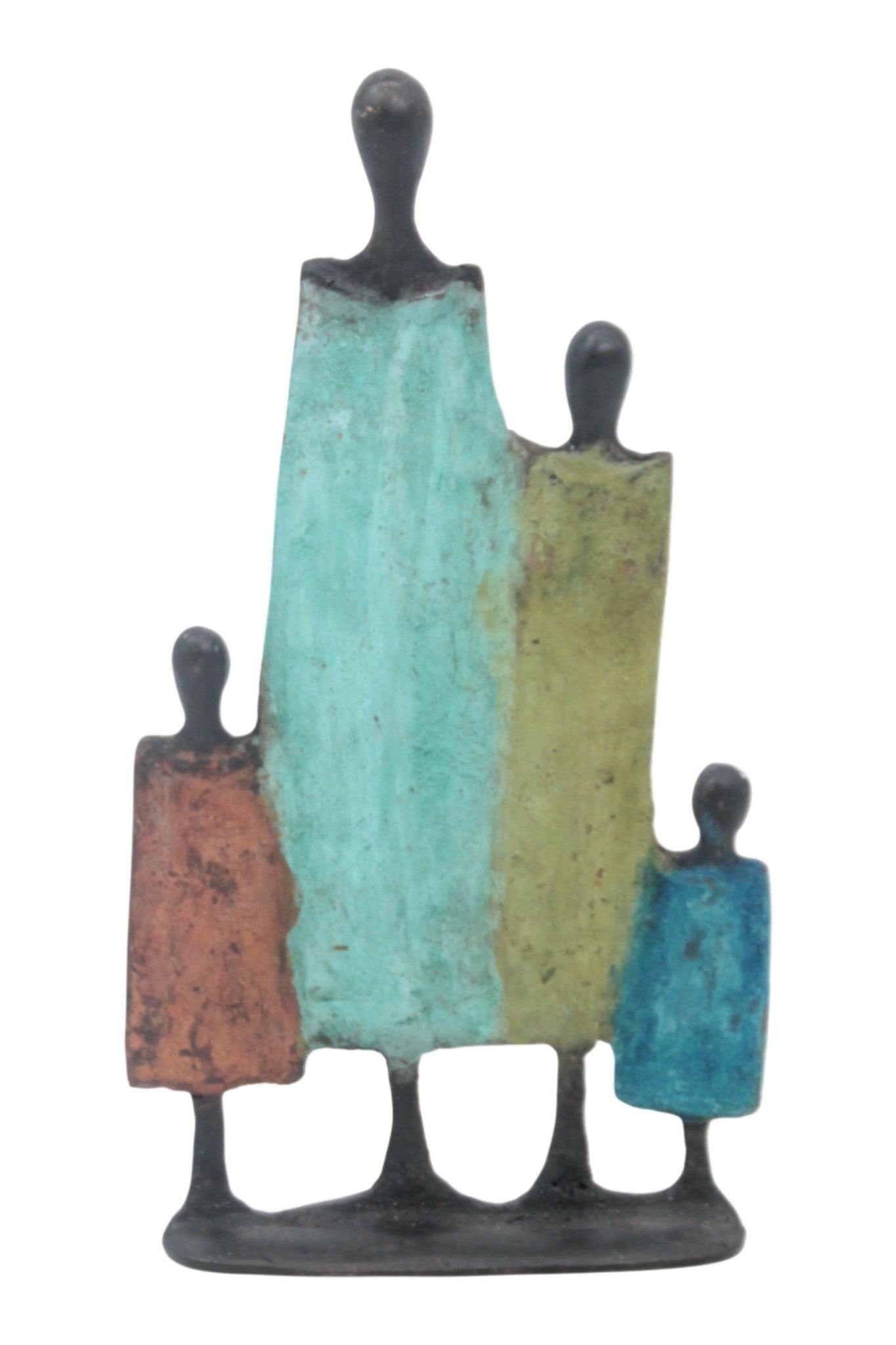 Famille 4 personnages  marron et vert n°2 