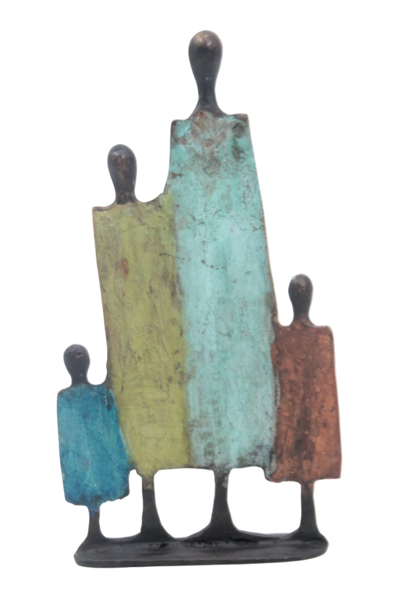 Famille 4 personnages  marron et vert n°2 