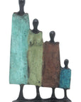 Famille 4 personnages marron et vert n°3 