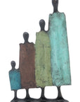 Famille 4 personnages marron et vert n°3 