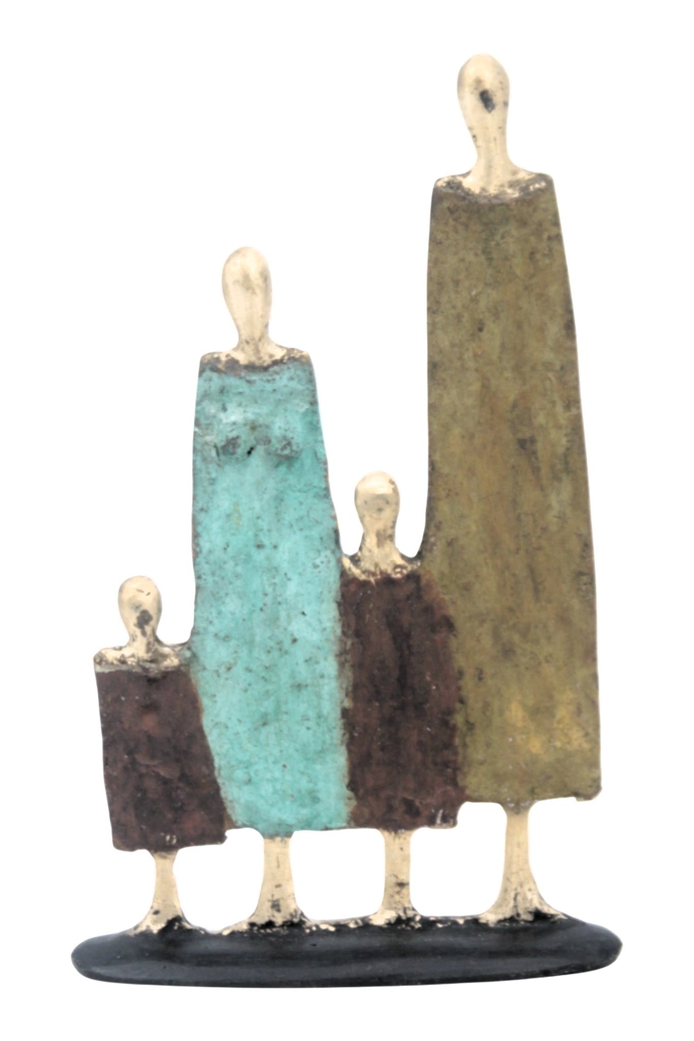 Famille 4 personnages marron et vert n°4 