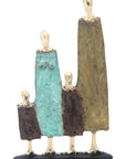 Famille 4 personnages marron et vert n°4 