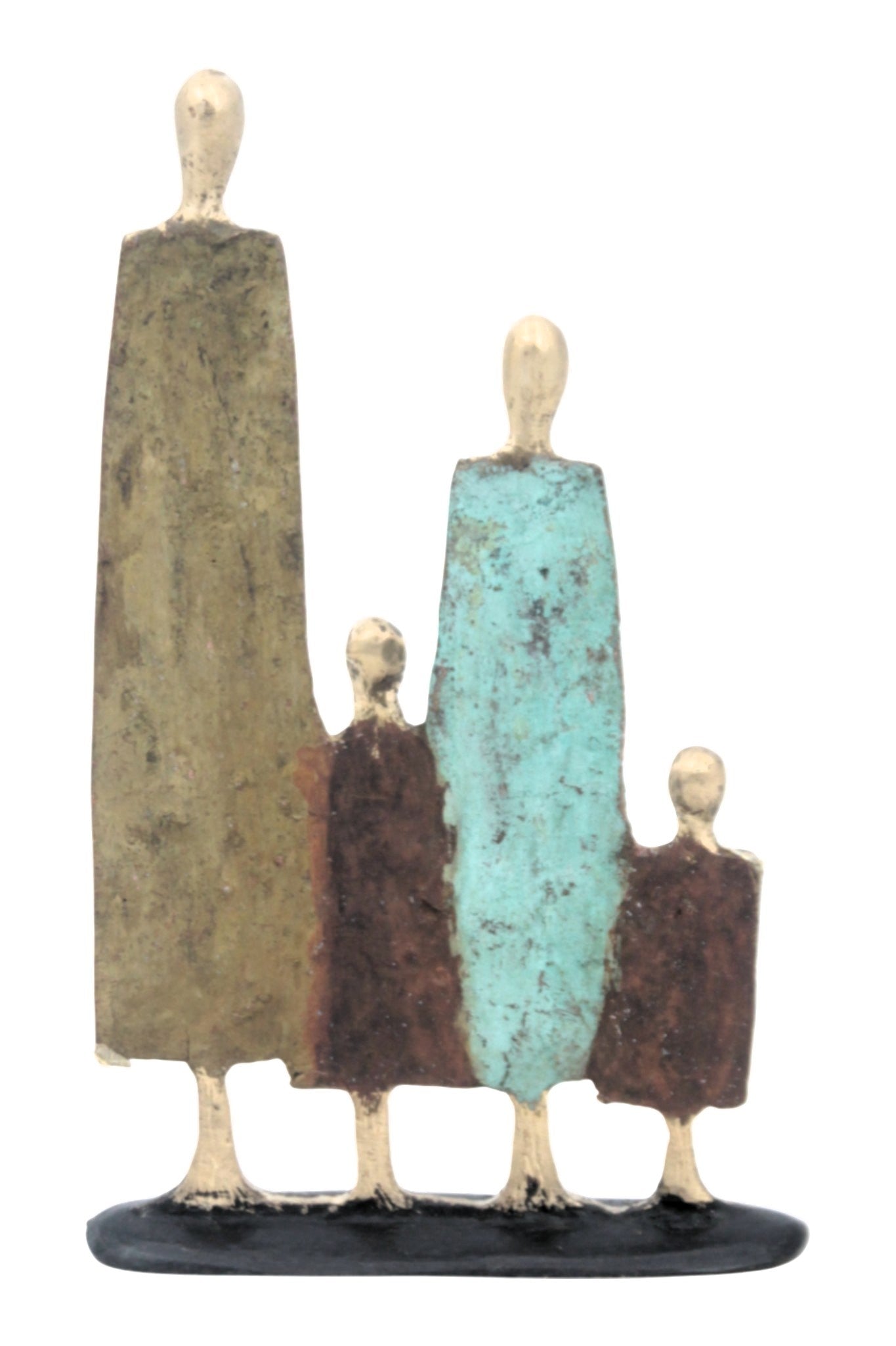 Famille 4 personnages marron et vert n°4 