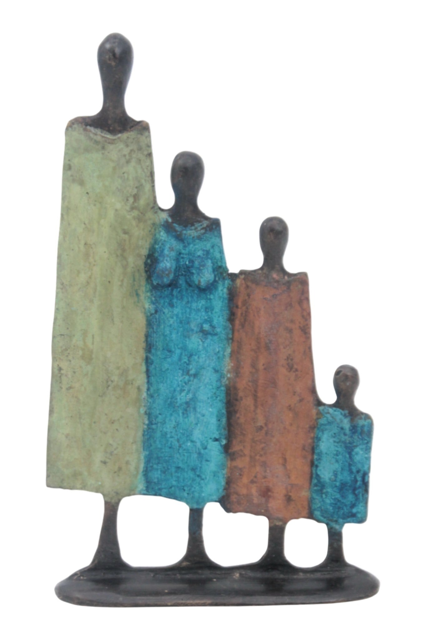 Famille 4 personnages marron et vert n°5 