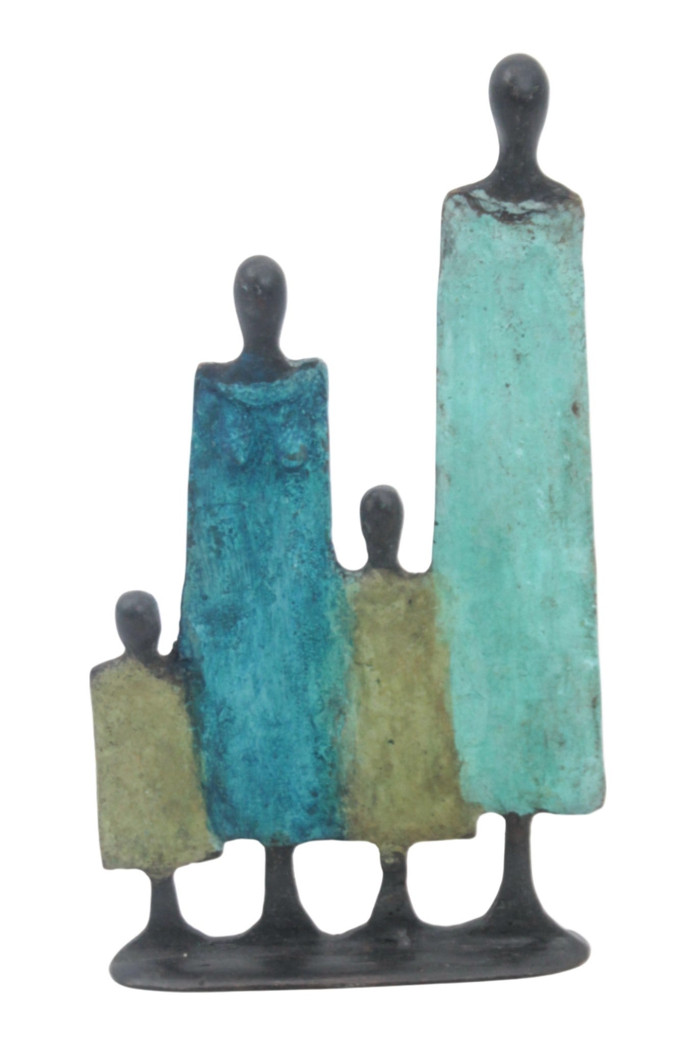 Famille 4 personnages marron et vert n°8 