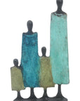 Famille 4 personnages marron et vert n°8 