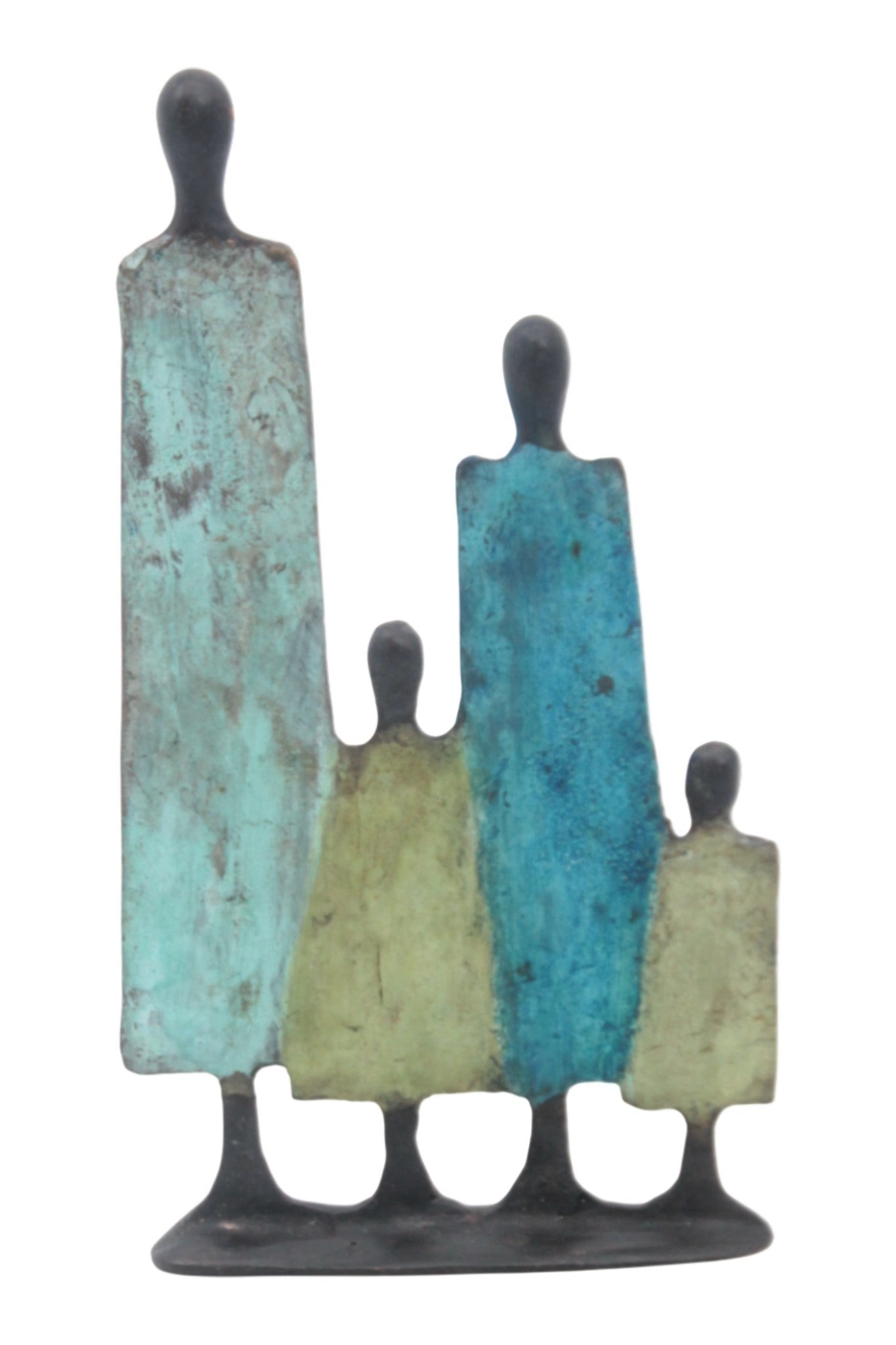 Famille 4 personnages marron et vert n°8 