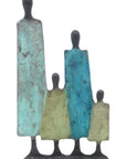 Famille 4 personnages marron et vert n°8 