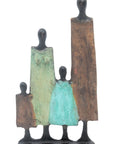 Famille 4 personnages marron et vert n°9 