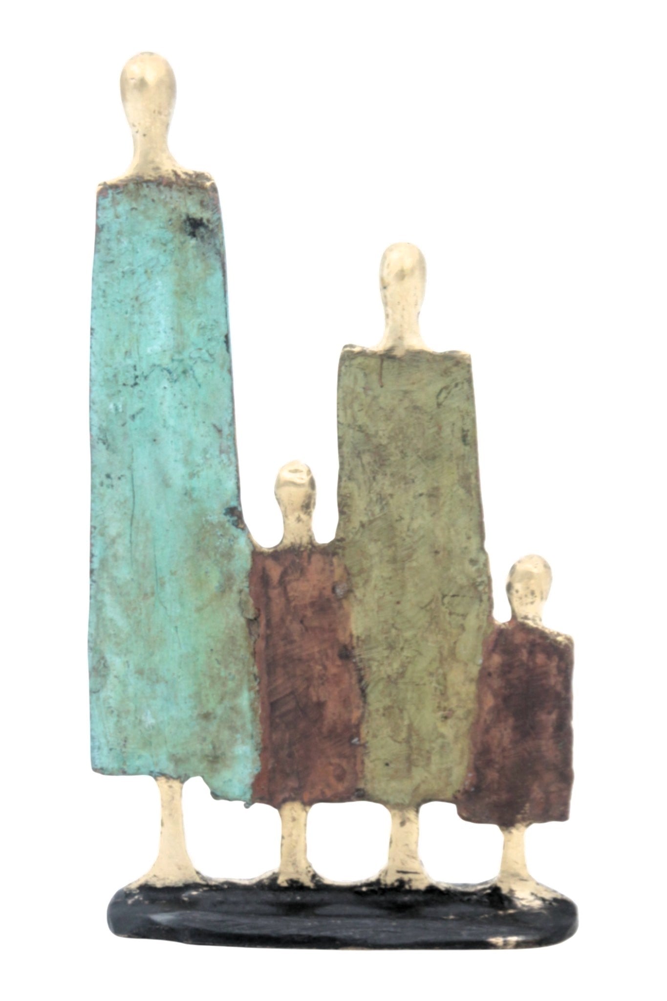 Famille 4 personnages marron et vert n°10 