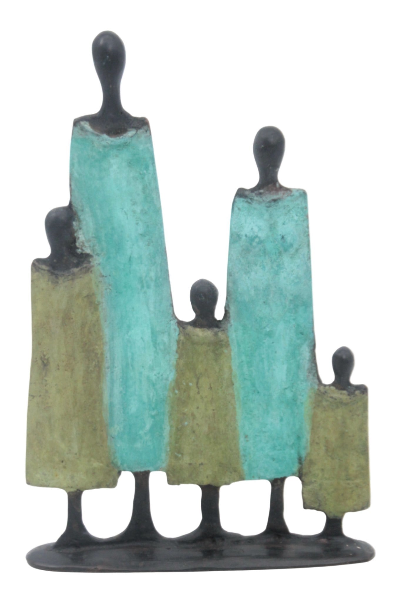Famille 5 personnages marron &amp; vert n°2 