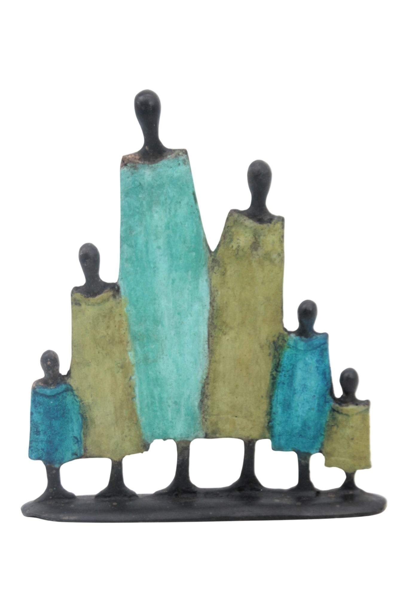 Famille 6 personnages marron & vert n°1 