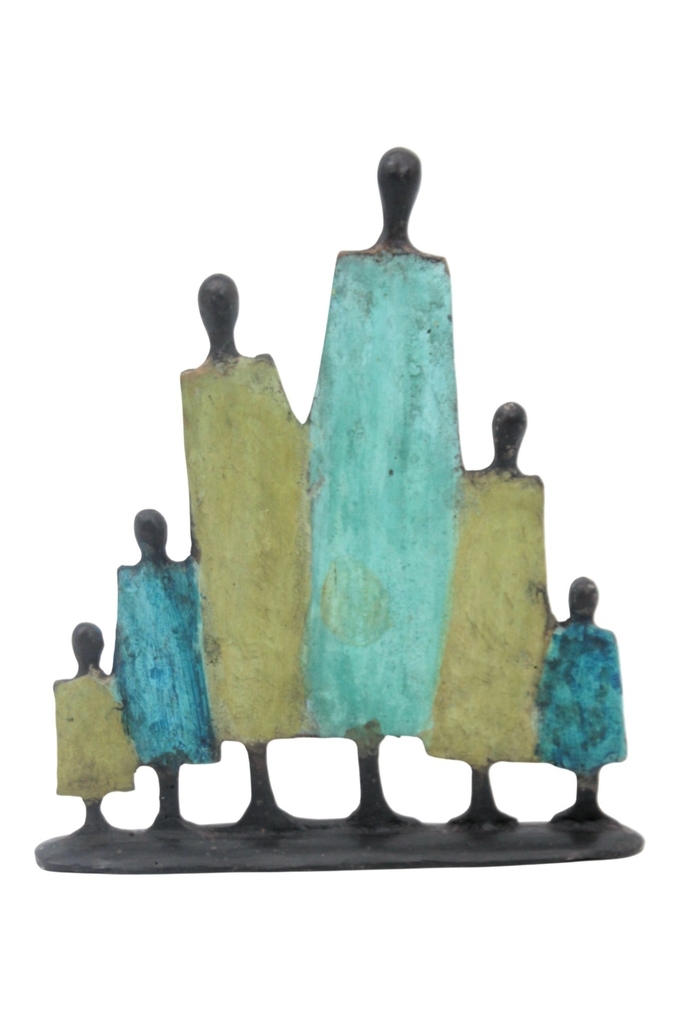 Famille 6 personnages marron & vert n°1 