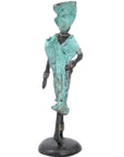 Bronze 15 cm turquoise n°1 