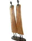 Couple plat 55 cm marron Bronzes d'Afrique