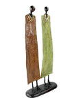 Couple plat 55 cm marron & vert Bronzes d'Afrique