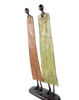 Couple plat 55 cm marron & vert Bronzes d'Afrique