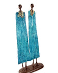 Couple plat 55 cm bleu Bronzes d'Afrique