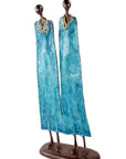 Couple plat 55 cm bleu Bronzes d'Afrique