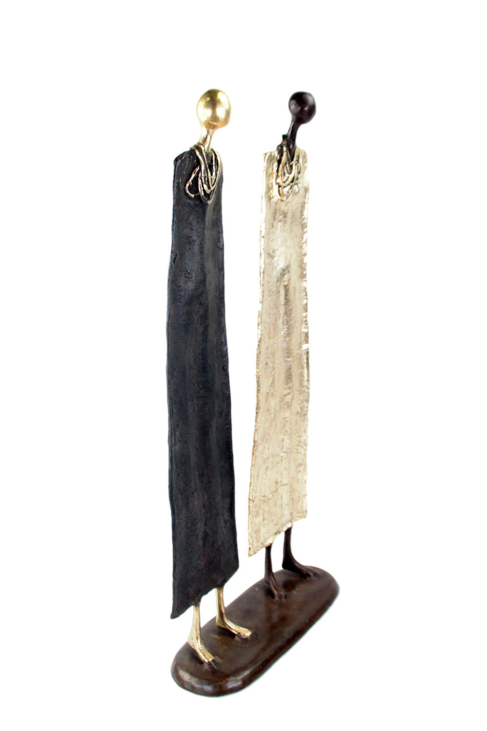Couple plat 55 cm noir & doré Bronzes d'Afrique