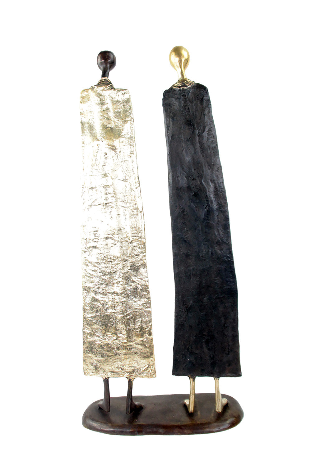 Couple plat 55 cm noir & doré Bronzes d'Afrique