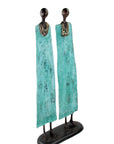 Couple plat 55 cm turquoise Bronzes d'Afrique