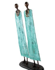 Couple plat 55 cm turquoise Bronzes d'Afrique