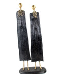 Couple plat 55 cm noir Bronzes d'Afrique