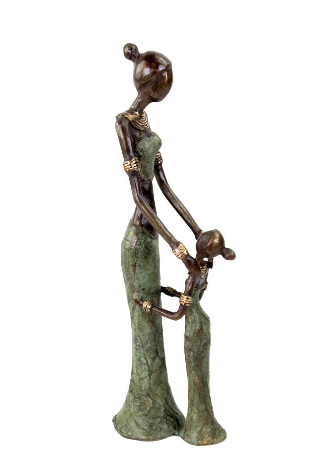 Bronze Mohamadi Dermé 30 cm vert n°4 Bronzes d'Afrique