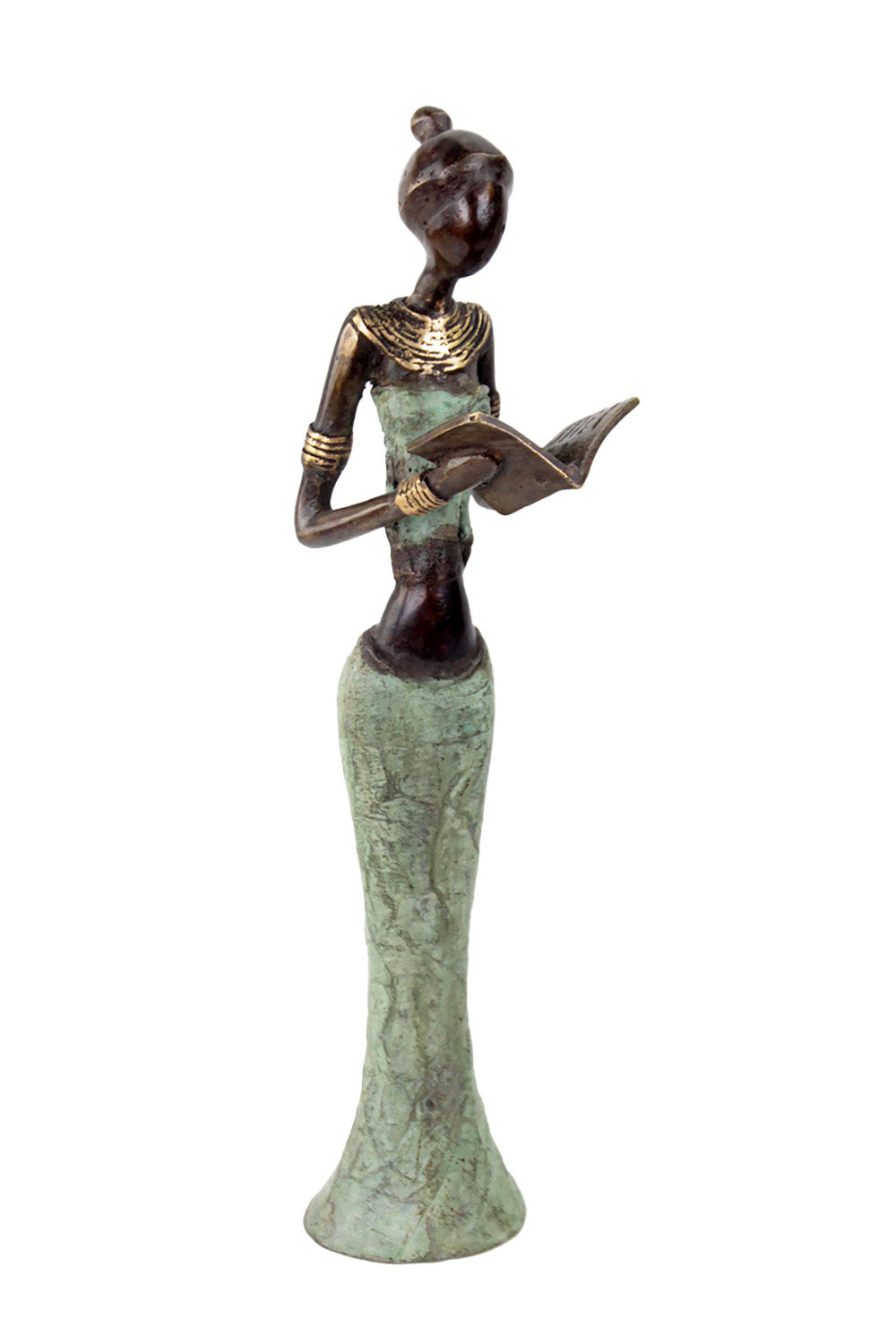 Bronze Mohamadi Dermé 30 cm vert n°6 Bronzes d'Afrique