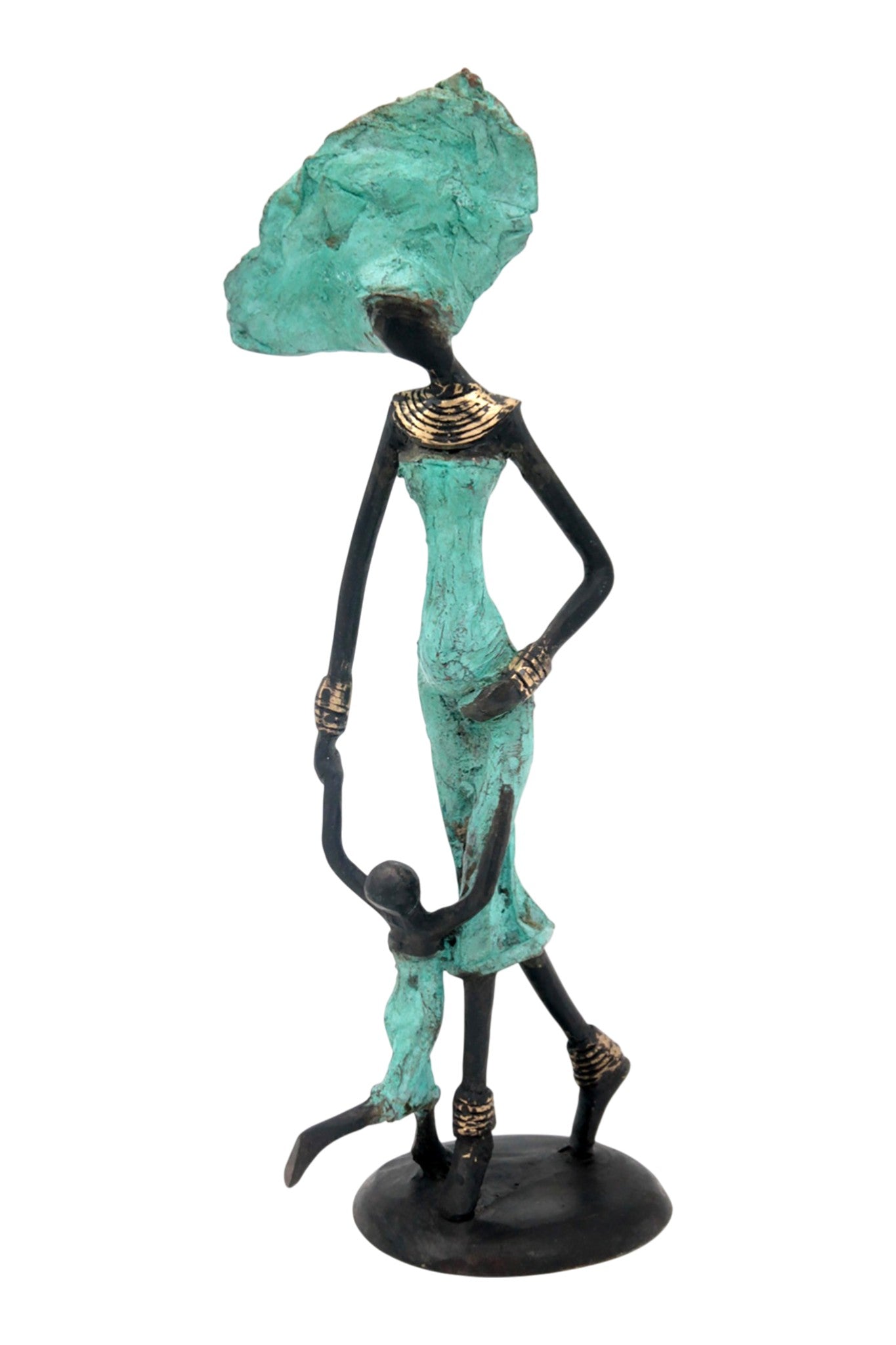Bronze 25 cm turquoise n°1 