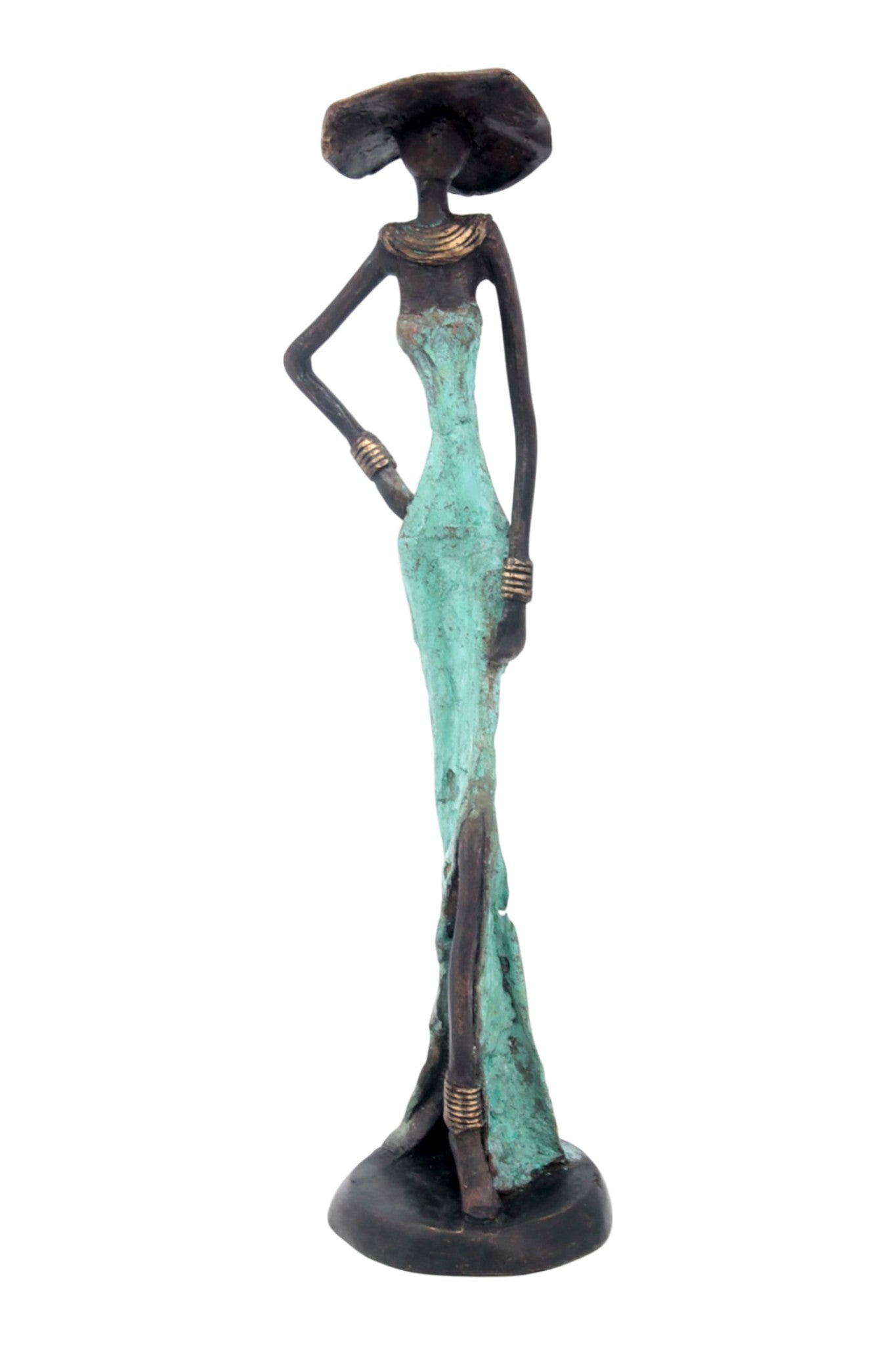 Bronze 35 cm turquoise n°2 
