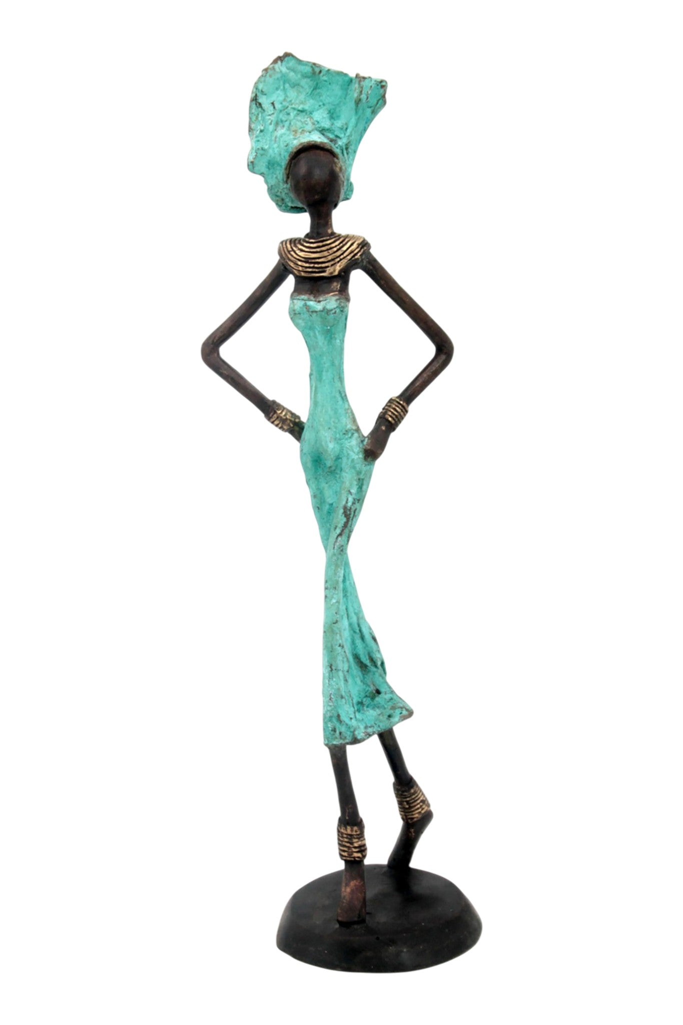 Bronze 35 cm turquoise n°4 