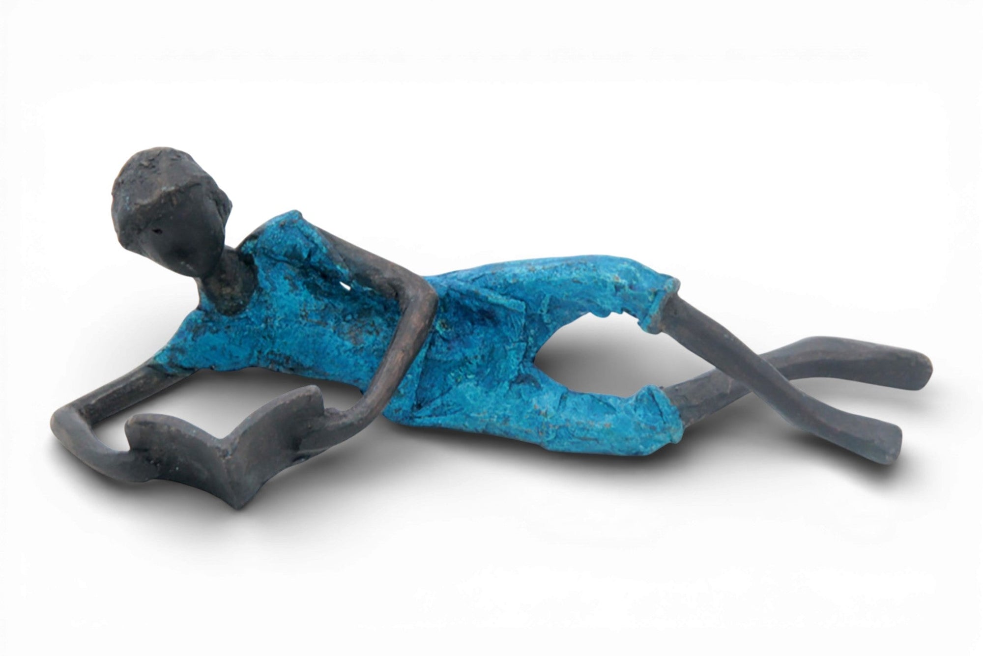 Bronze allongé 20 cm bleu n°3 
