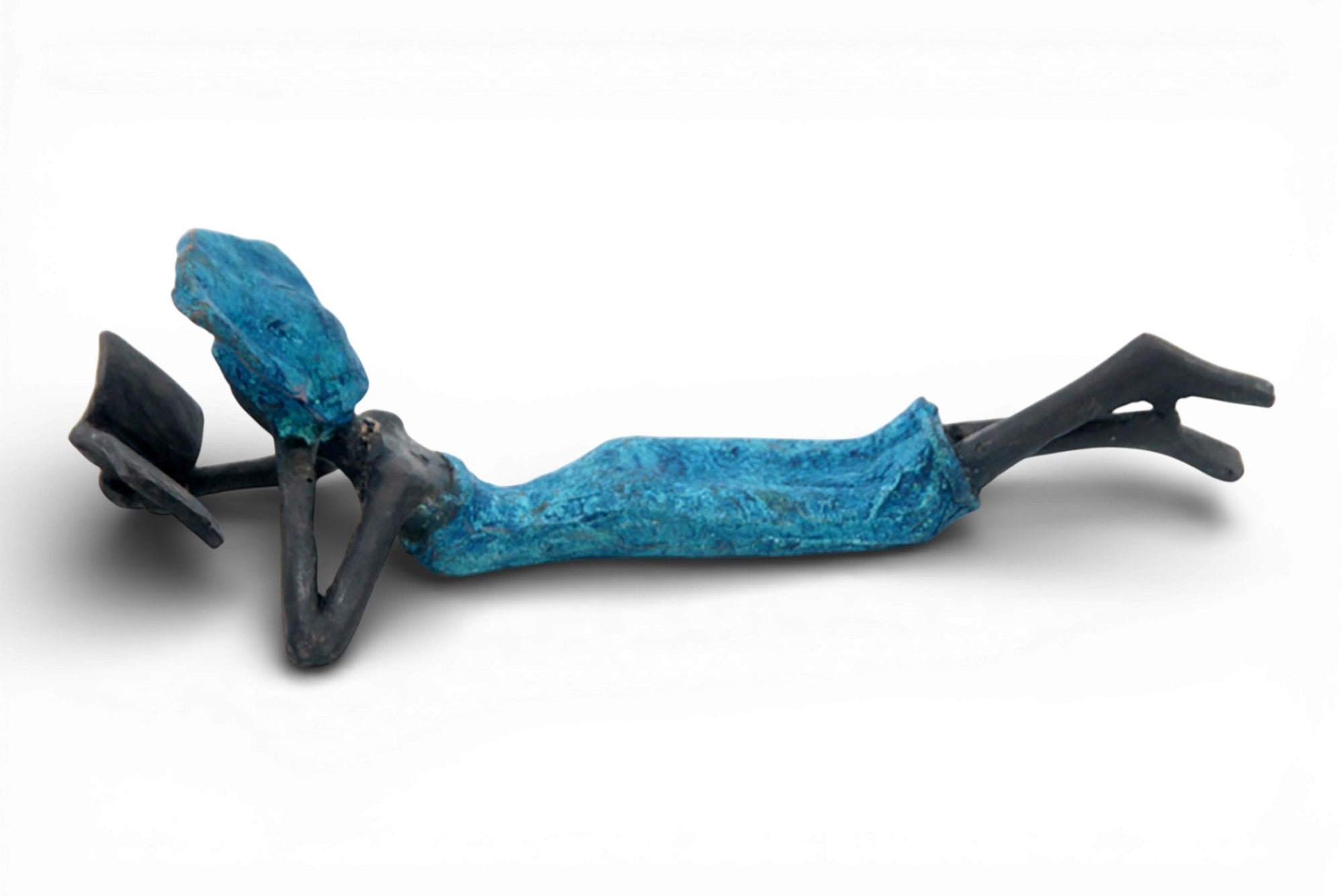 Bronze allongé 20 cm bleu n°6 