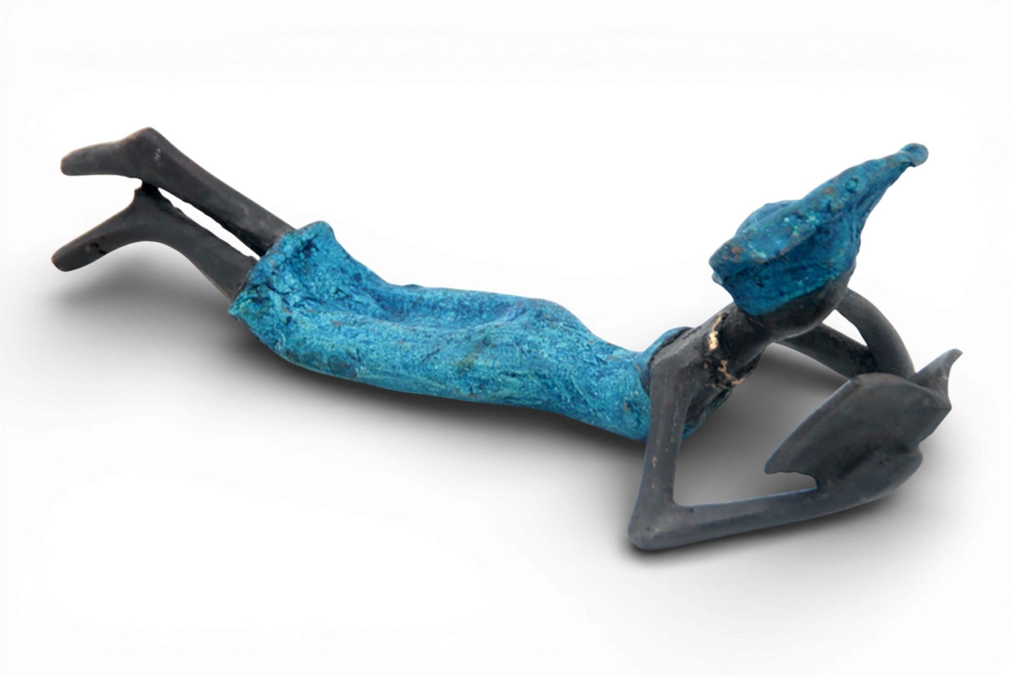 Bronze allongé 20 cm bleu n°6 