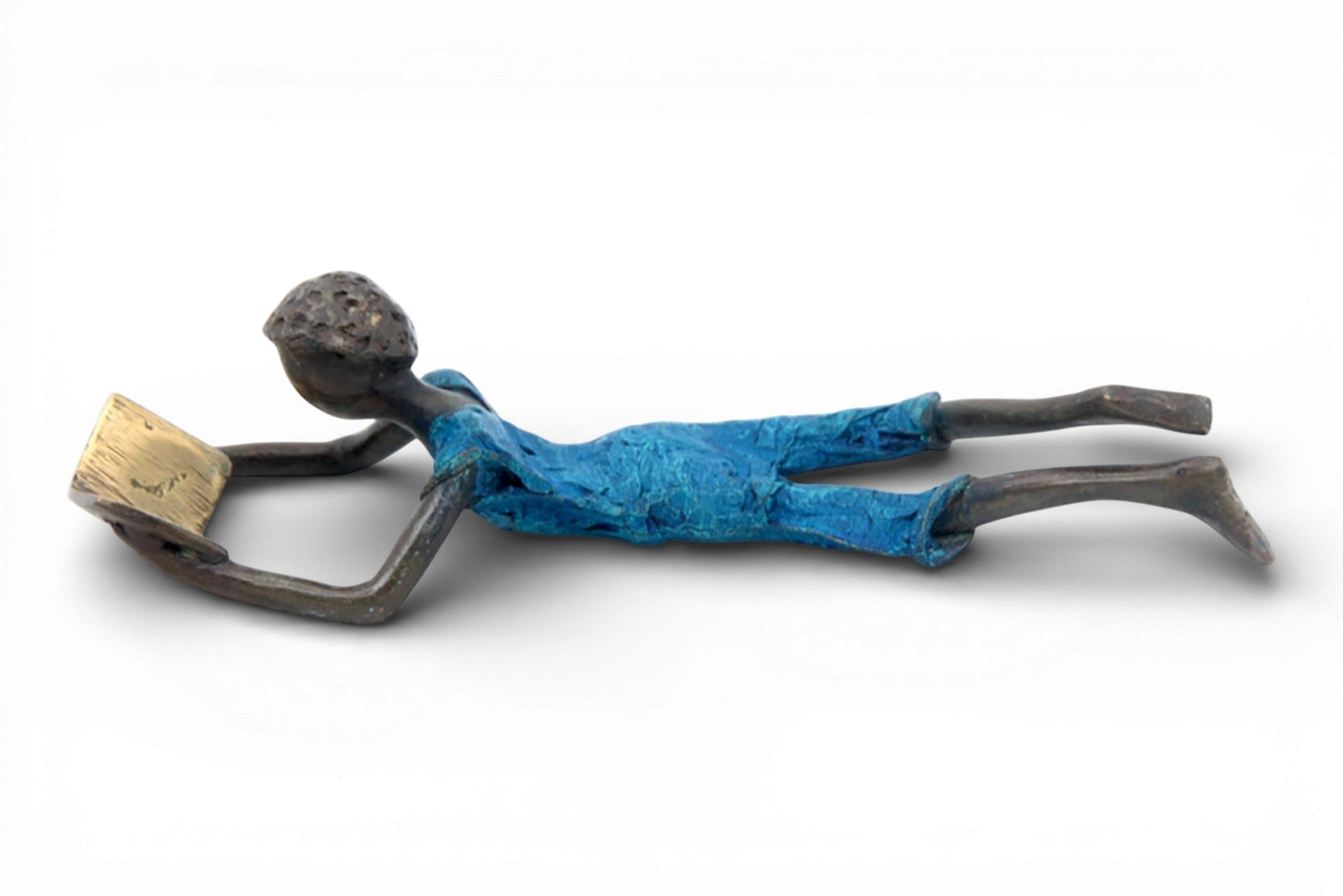 Bronze allongé 20 cm bleu n°9 