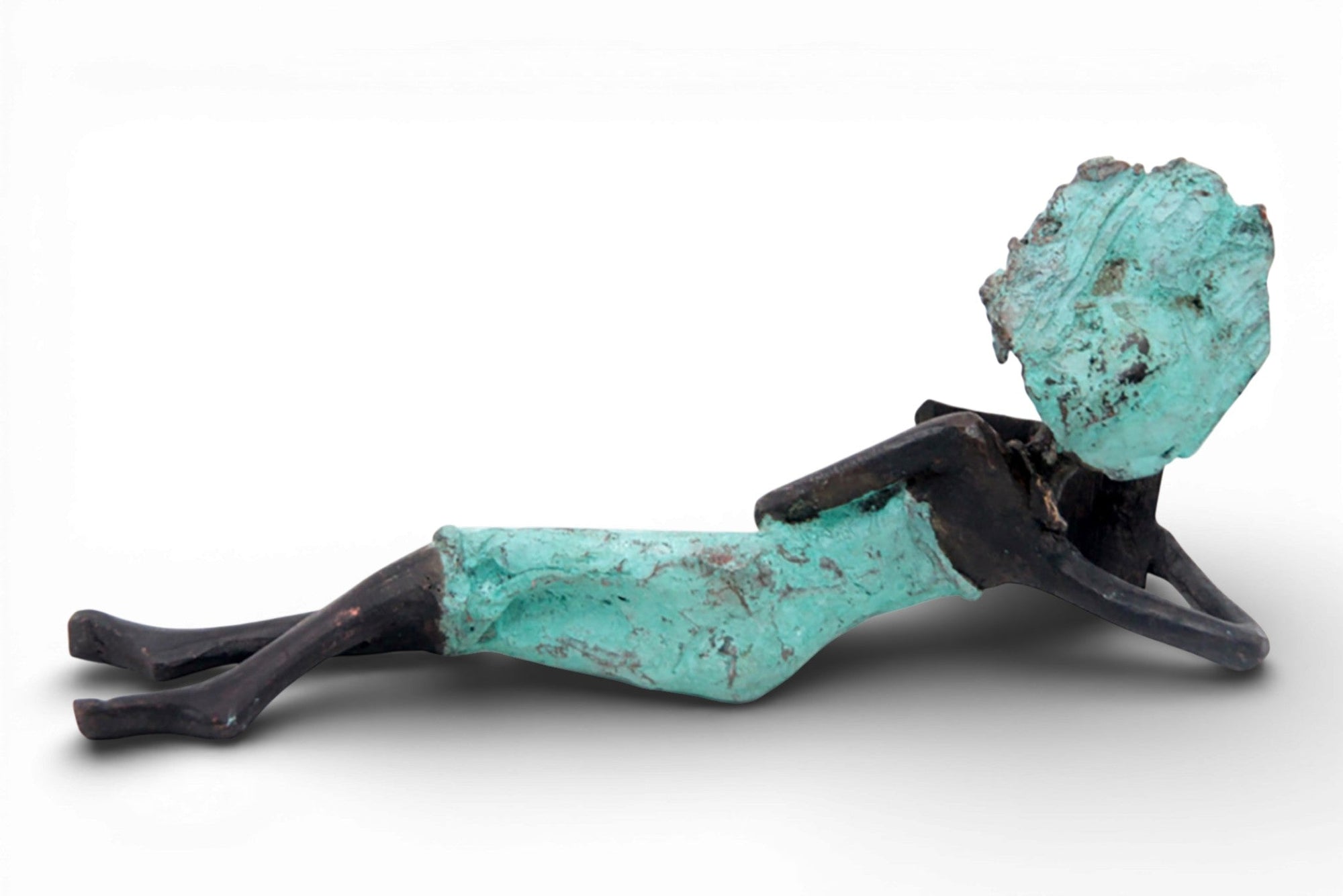 Bronze allongé 20 cm turquoise n°4 